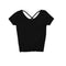 Short Sleeve X Back Ballet Top - Denny's