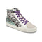 Hi Top Platform Sneaker Turquoise & Grey with Stars & Side Zipper - Denny's