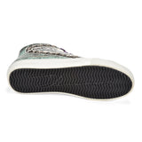 Hi Top Platform Sneaker Turquoise & Grey with Stars & Side Zipper - Denny's
