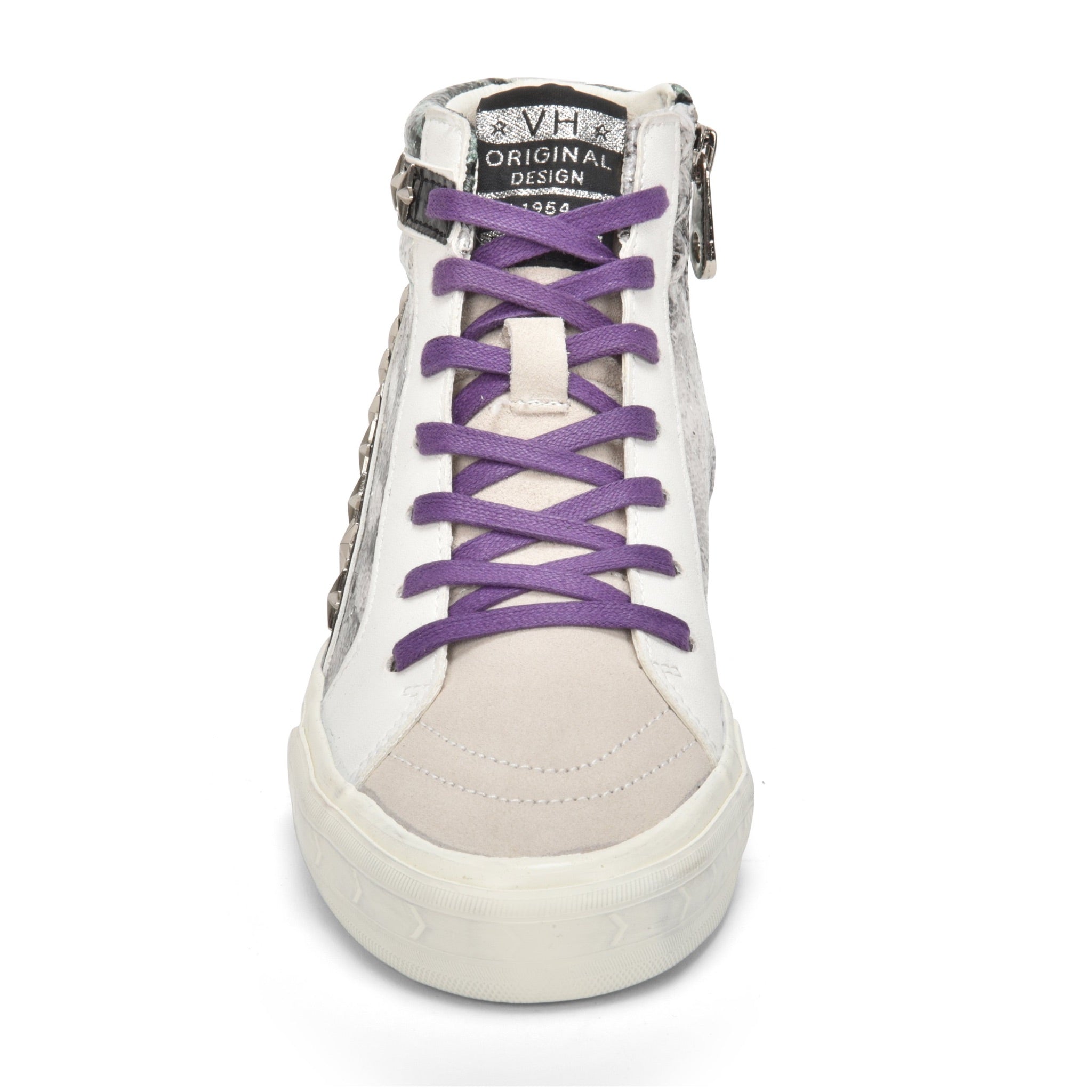 Hi Top Platform Sneaker Turquoise & Grey with Stars & Side Zipper - Denny's