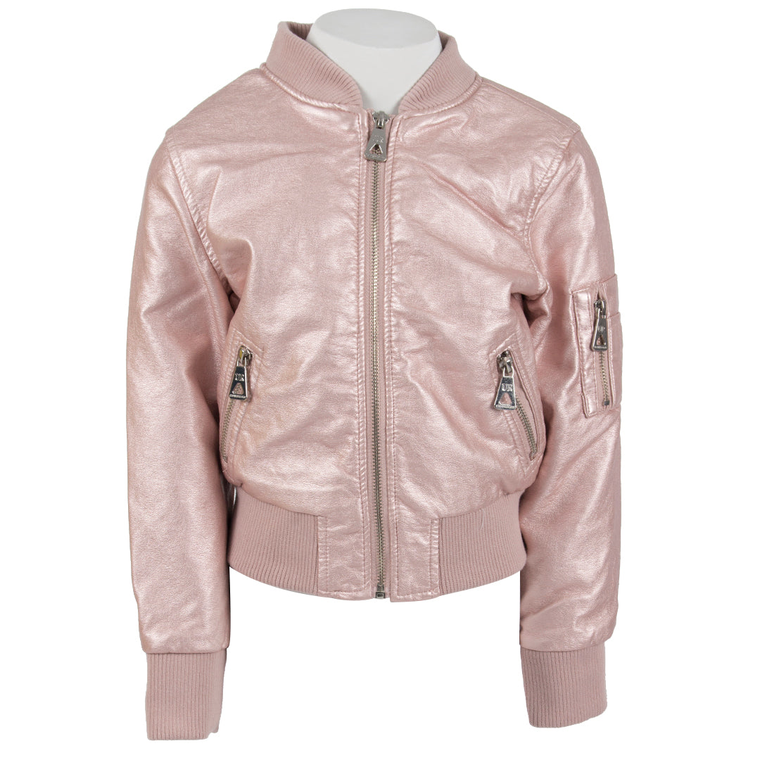 Leather Metallic Bomber - Denny's