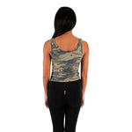Camo Slit V Tank Top - Denny's