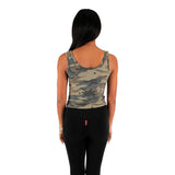 Camo Slit V Tank Top - Denny's