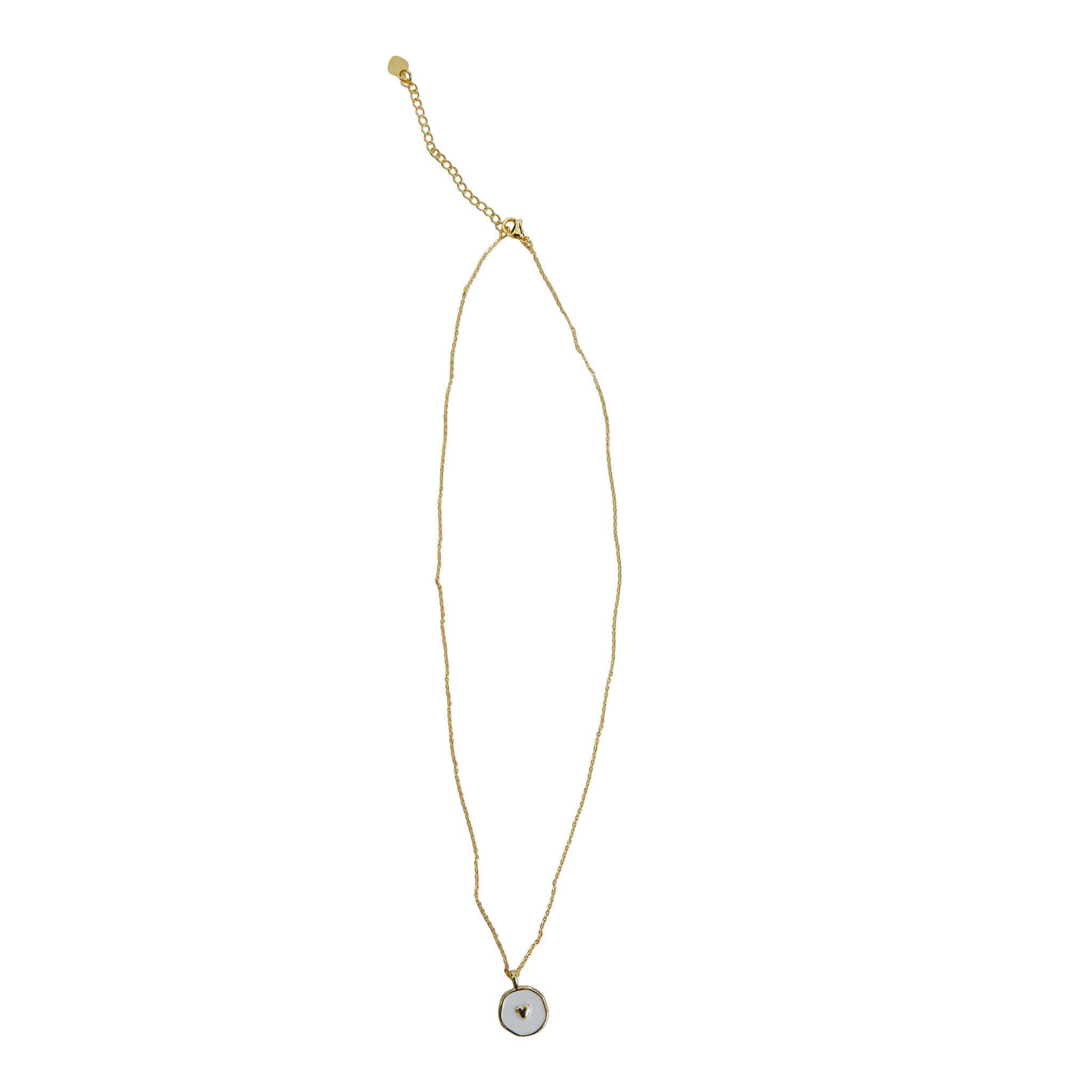 Tiny Enamel Heart Pendant Necklace - Denny's