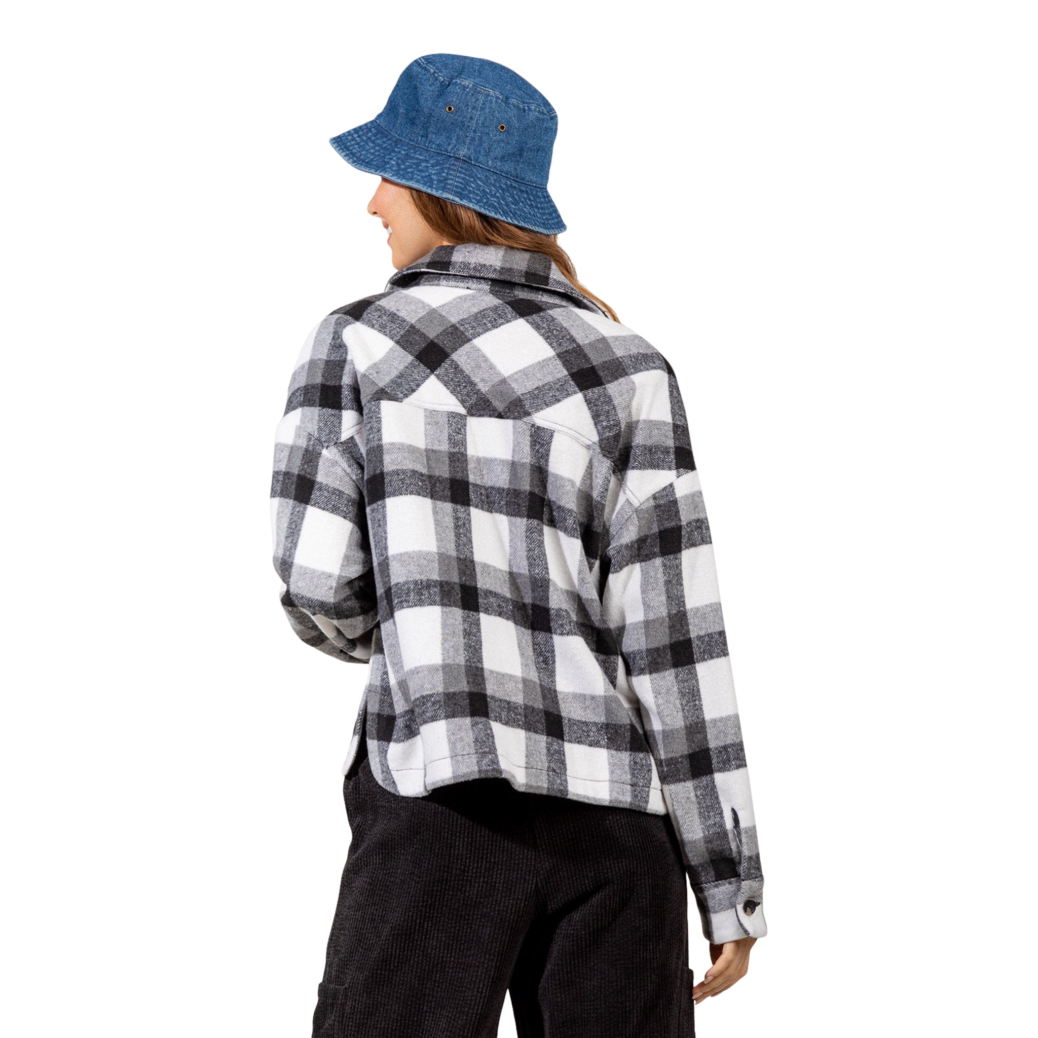 Crop Plaid Buttondown - Denny's
