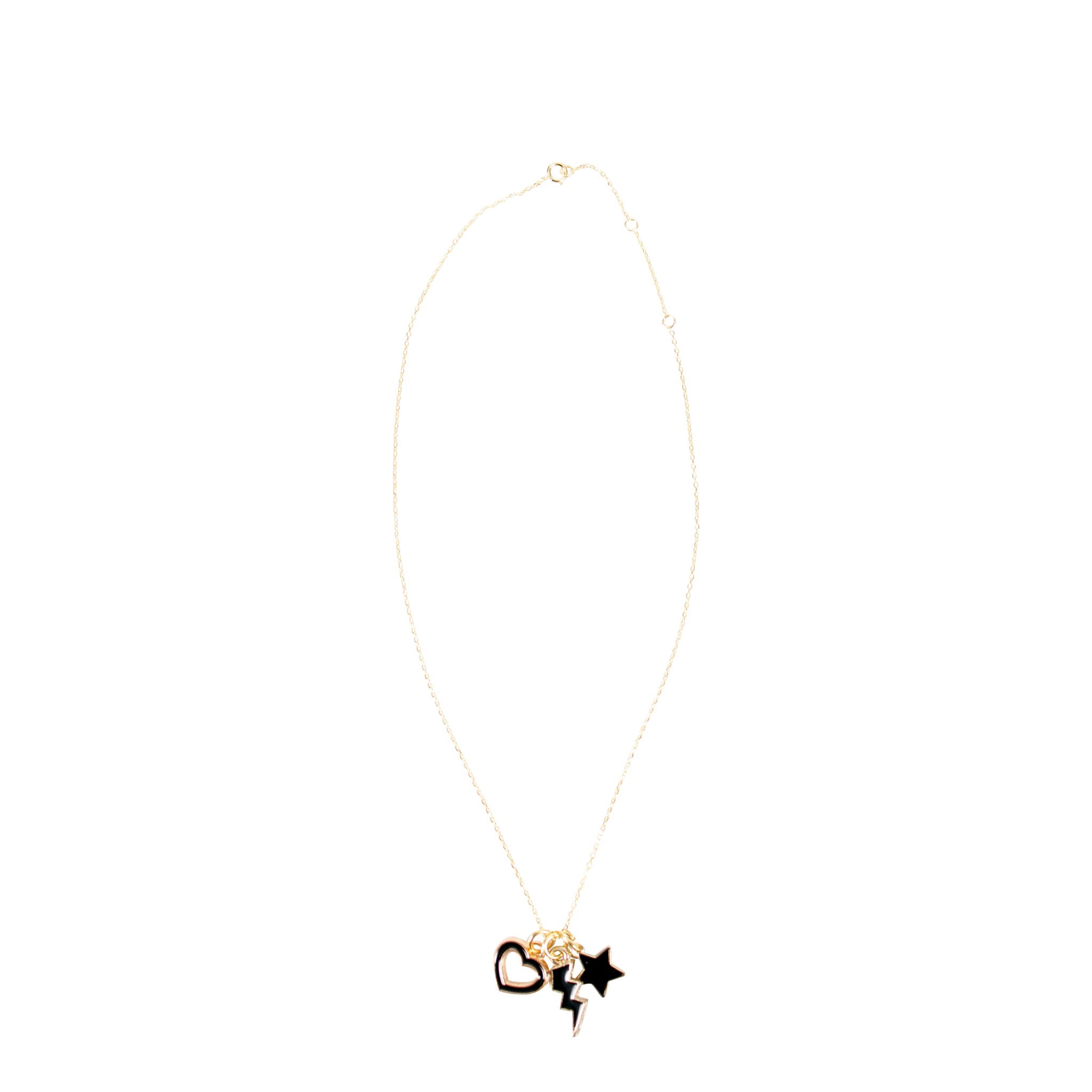 Thin Choker w Charms Open Heart Star - Denny's