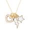 Thin Choker w Charms Open Heart Star - Denny's