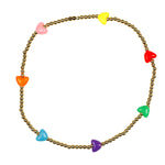 Multi Color Hearts Stretch Ball Choker - Denny's