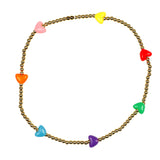 Multi Color Hearts Stretch Ball Choker - Denny's