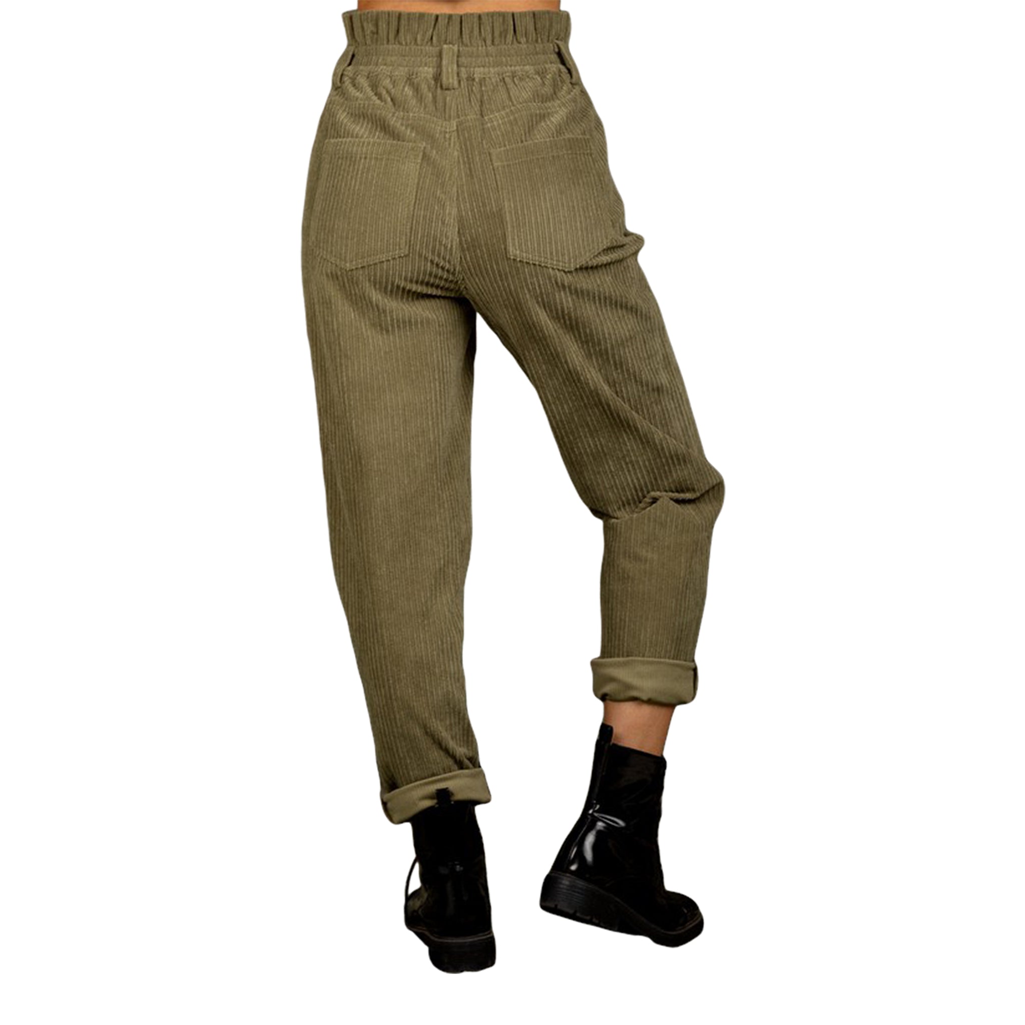 High Waist Corduroy Straight Leg Pant - Denny's