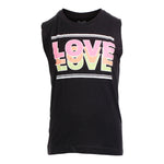 Sleeveless Notch V Tank w Love Love Love - Denny's