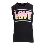 Sleeveless Notch V Tank w Love Love Love - Denny's