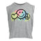 Crop Muscle Tank w Air Brush Heart Smiley Peace - Denny's