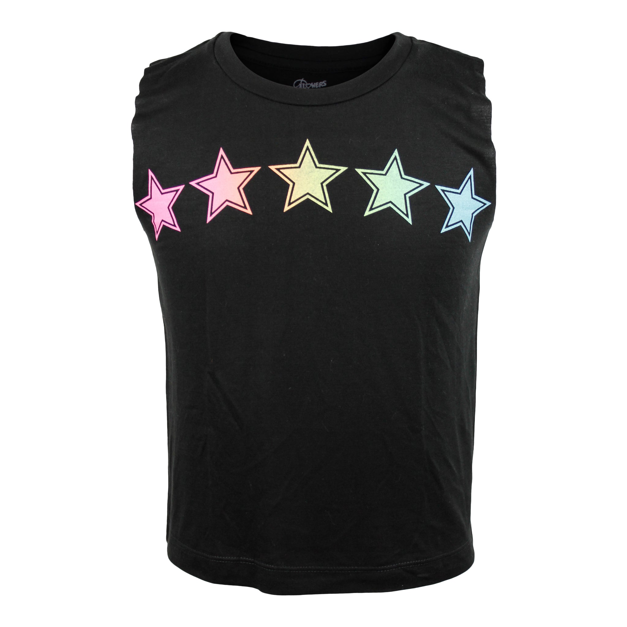 Muscle Tank w Neon Stars Across Chest - Denny's