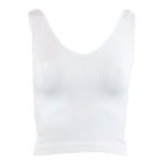 V-Neck Ribbed Crop Tank - Denny's