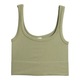 Ribbed Knit Crop Scoop Tank - Denny's