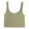 Ribbed Knit Crop Scoop Tank - Denny's