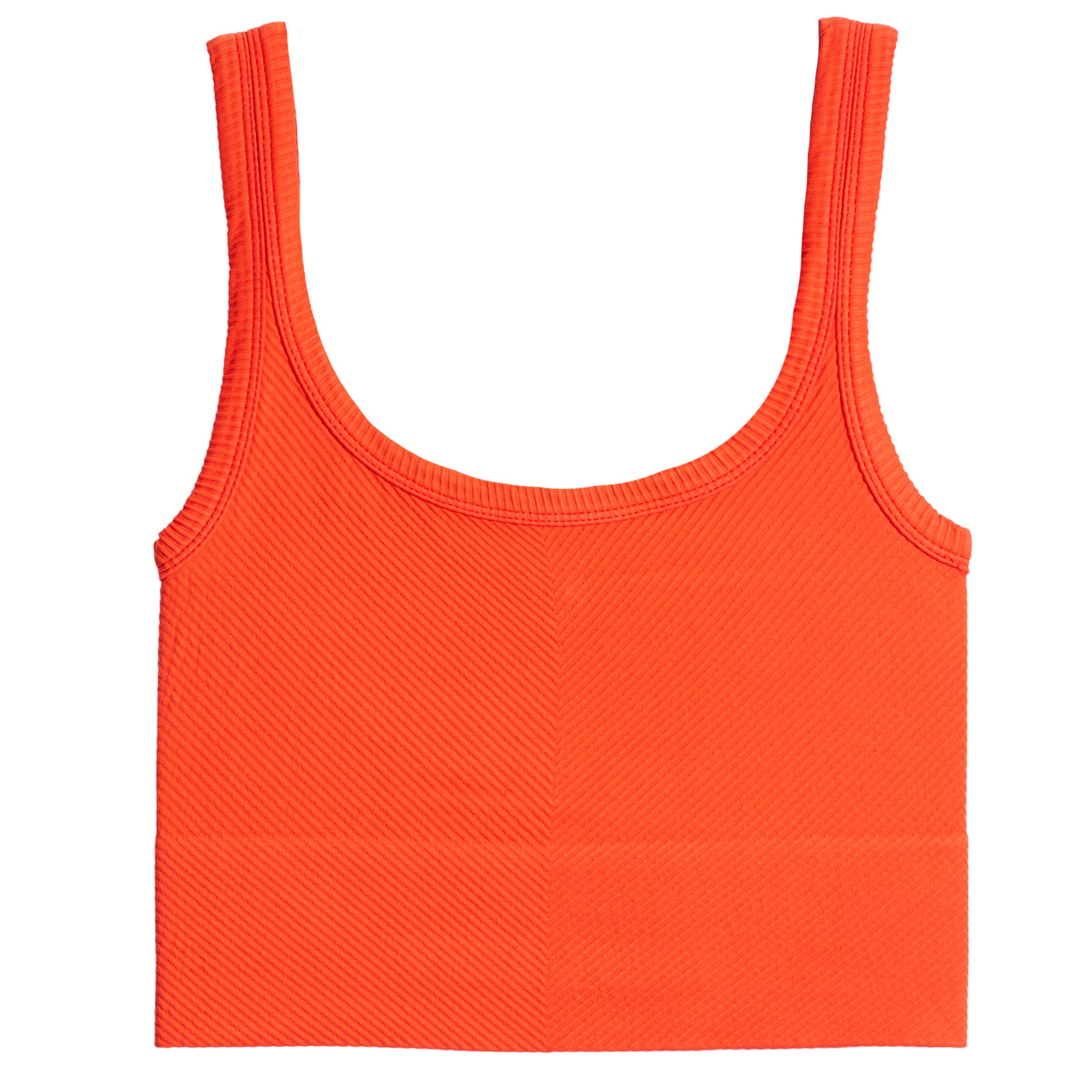 Ribbed Knit Crop Scoop Tank - Denny's