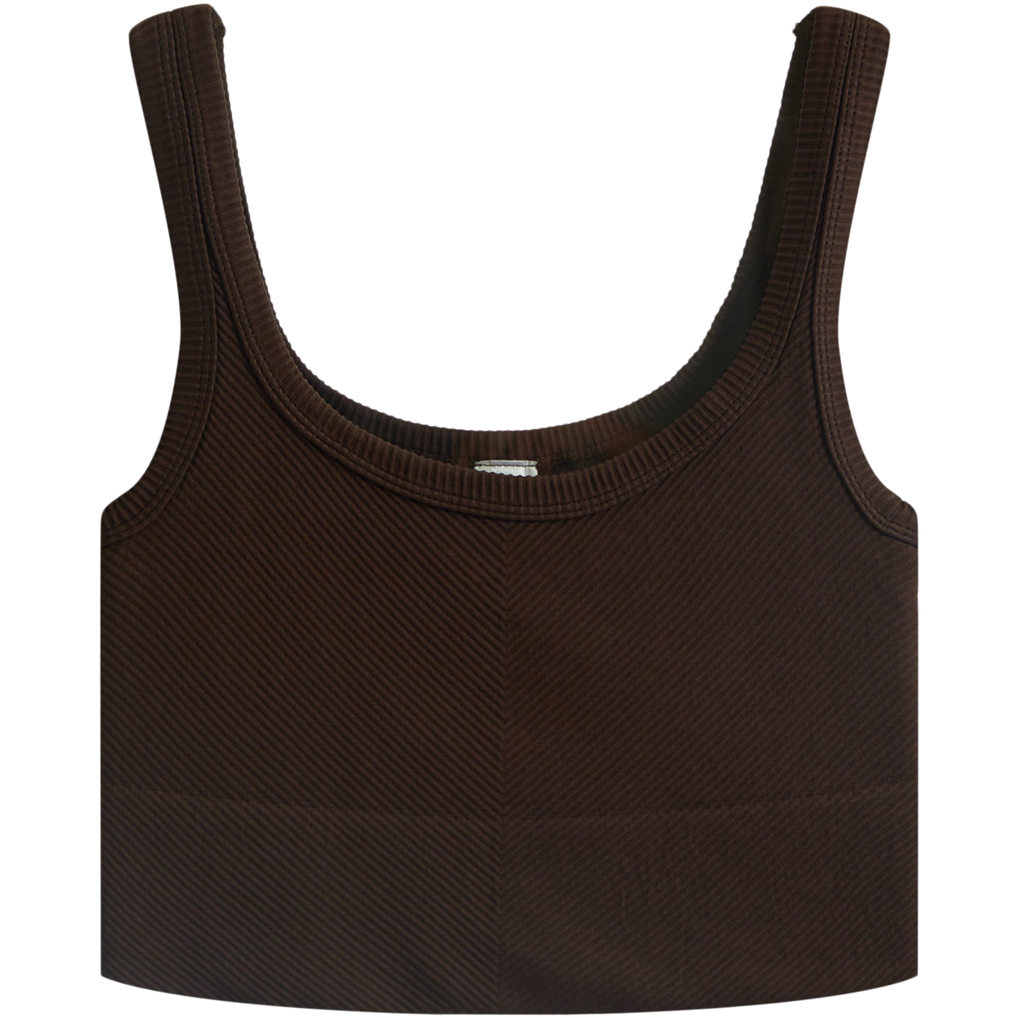Ribbed Knit Crop Scoop Tank - Denny's