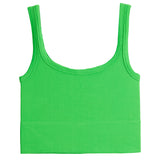 Ribbed Knit Crop Scoop Tank - Denny's