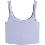 Ribbed Knit Crop Scoop Tank - Denny's
