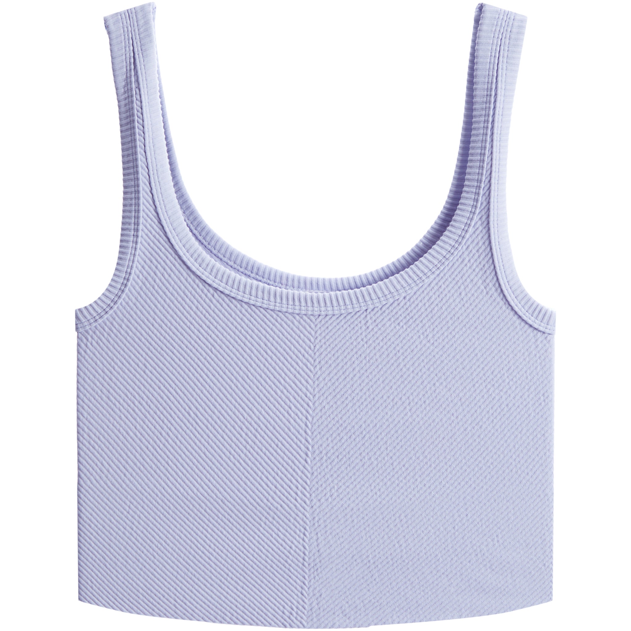 Ribbed Knit Crop Scoop Tank - Denny's