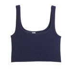 Ribbed Knit Crop Scoop Tank - Denny's