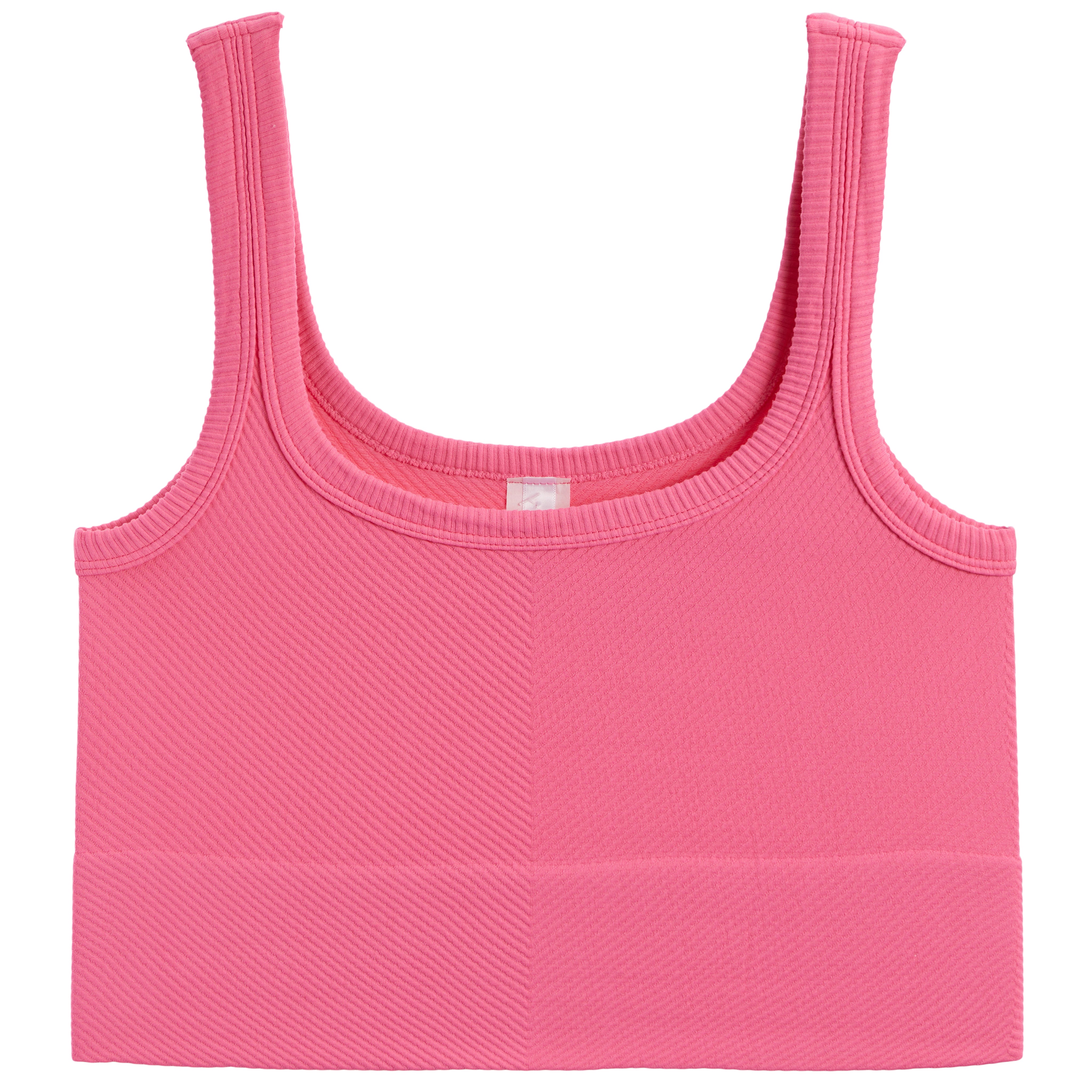 Ribbed Knit Crop Scoop Tank - Denny's