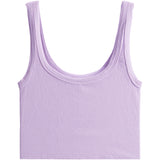 Ribbed Knit Crop Scoop Tank - Denny's