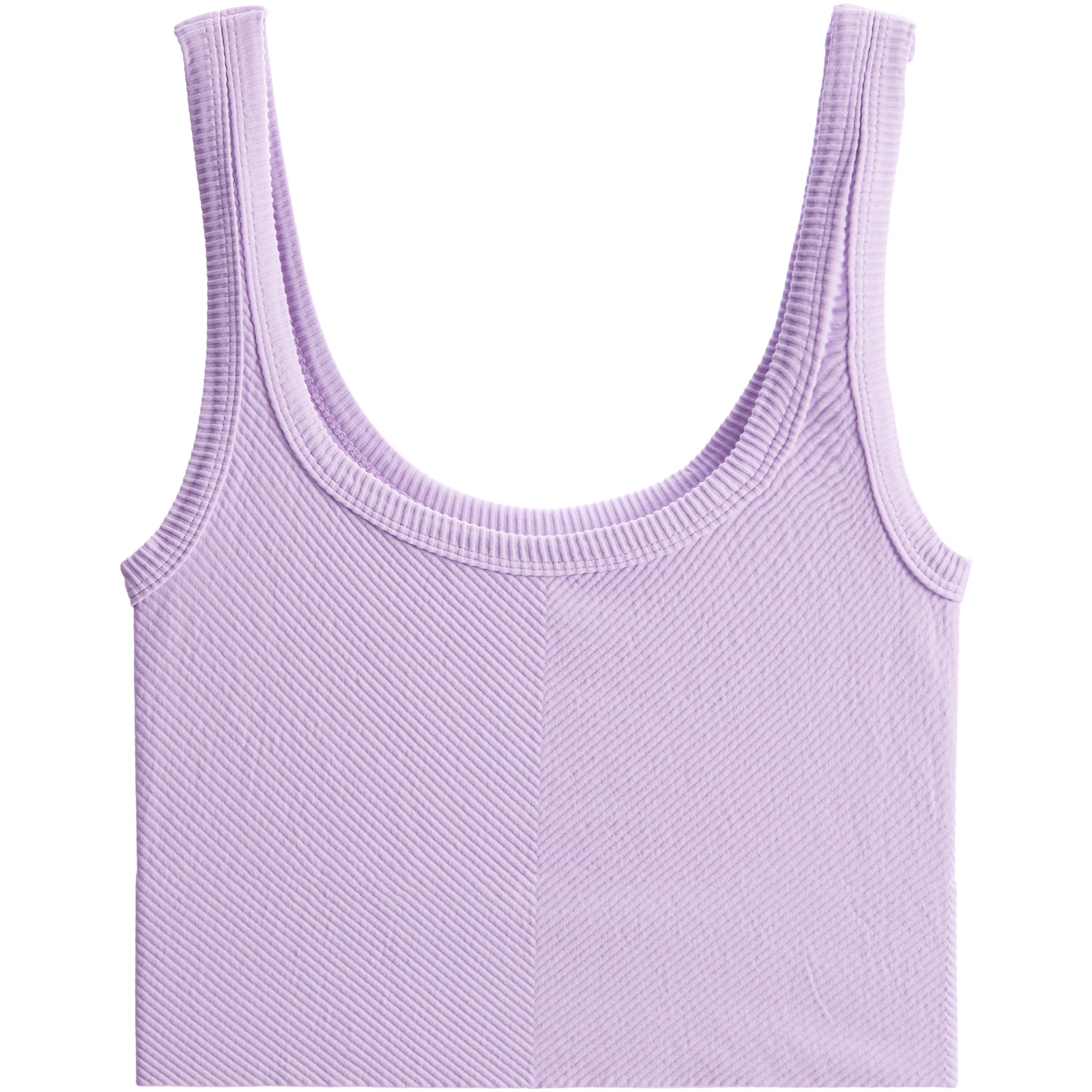 Ribbed Knit Crop Scoop Tank - Denny's