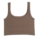 Ribbed Knit Crop Scoop Tank - Denny's