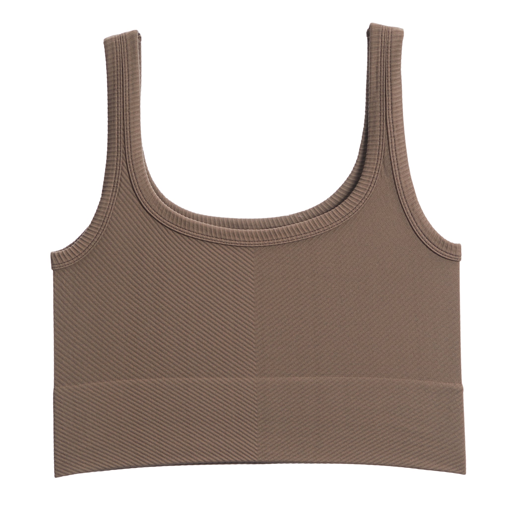 Ribbed Knit Crop Scoop Tank - Denny's