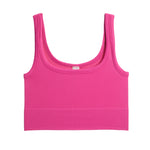 Ribbed Knit Crop Scoop Tank - Denny's