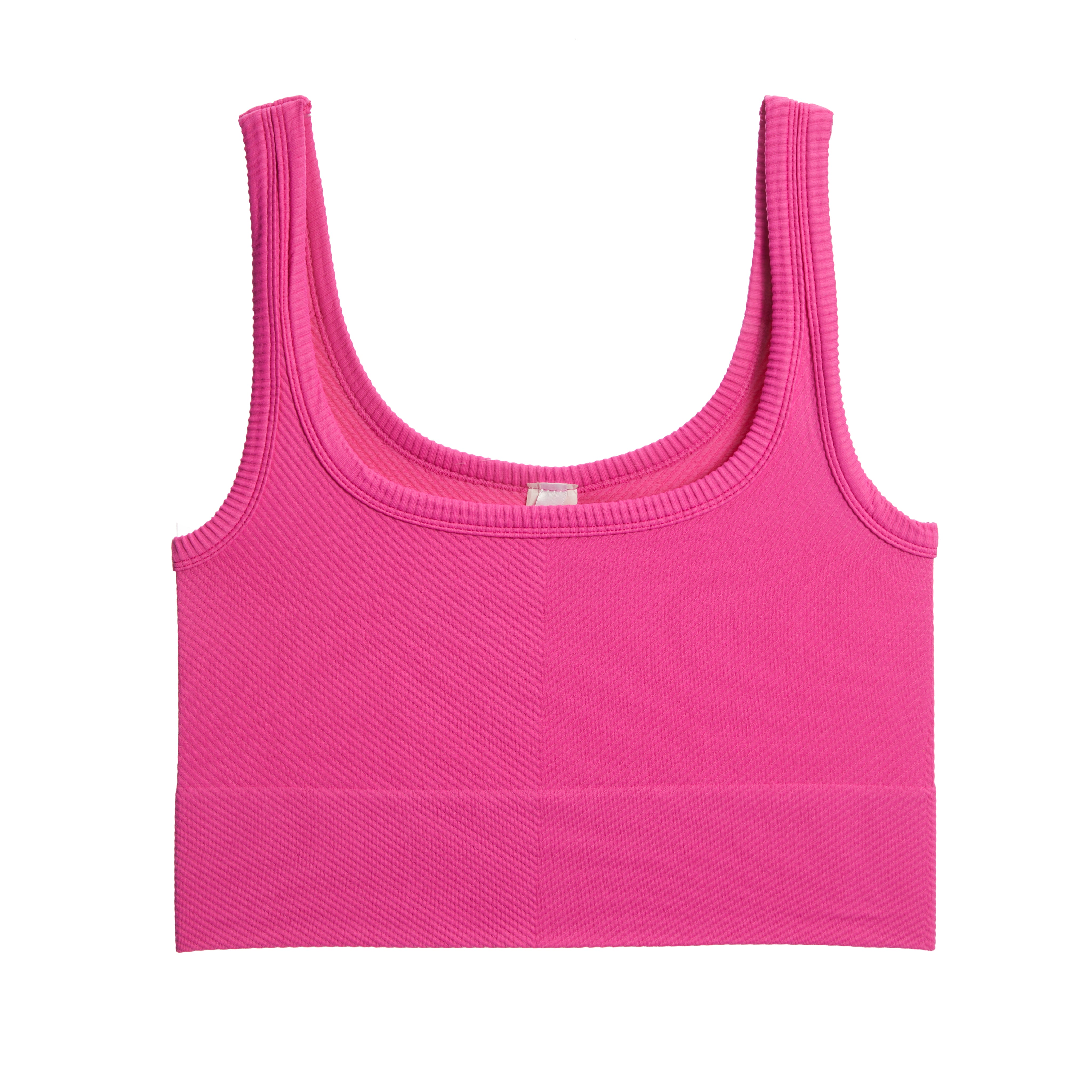 Ribbed Knit Crop Scoop Tank - Denny's