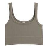 Ribbed Knit Crop Scoop Tank - Denny's