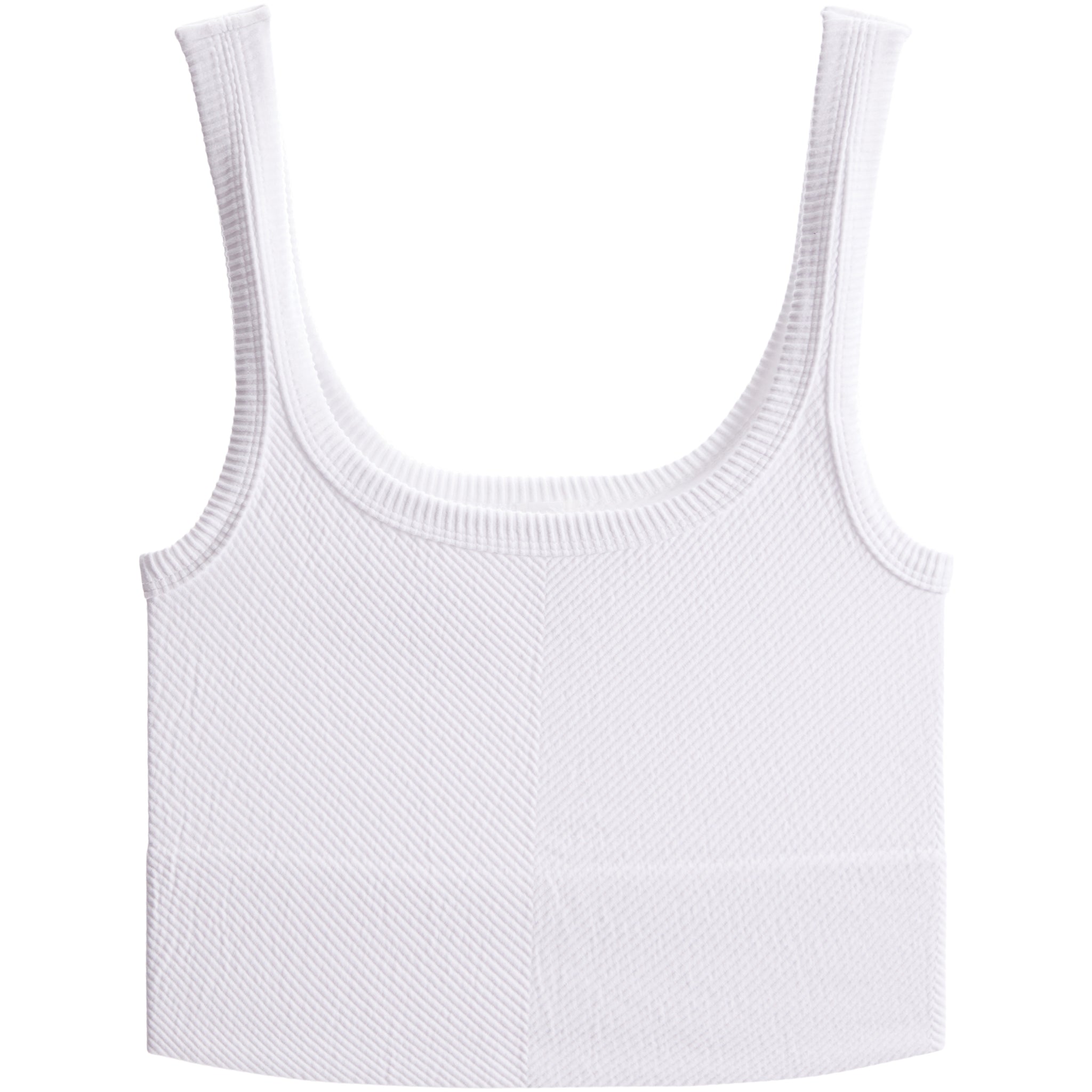 Ribbed Knit Crop Scoop Tank - Denny's