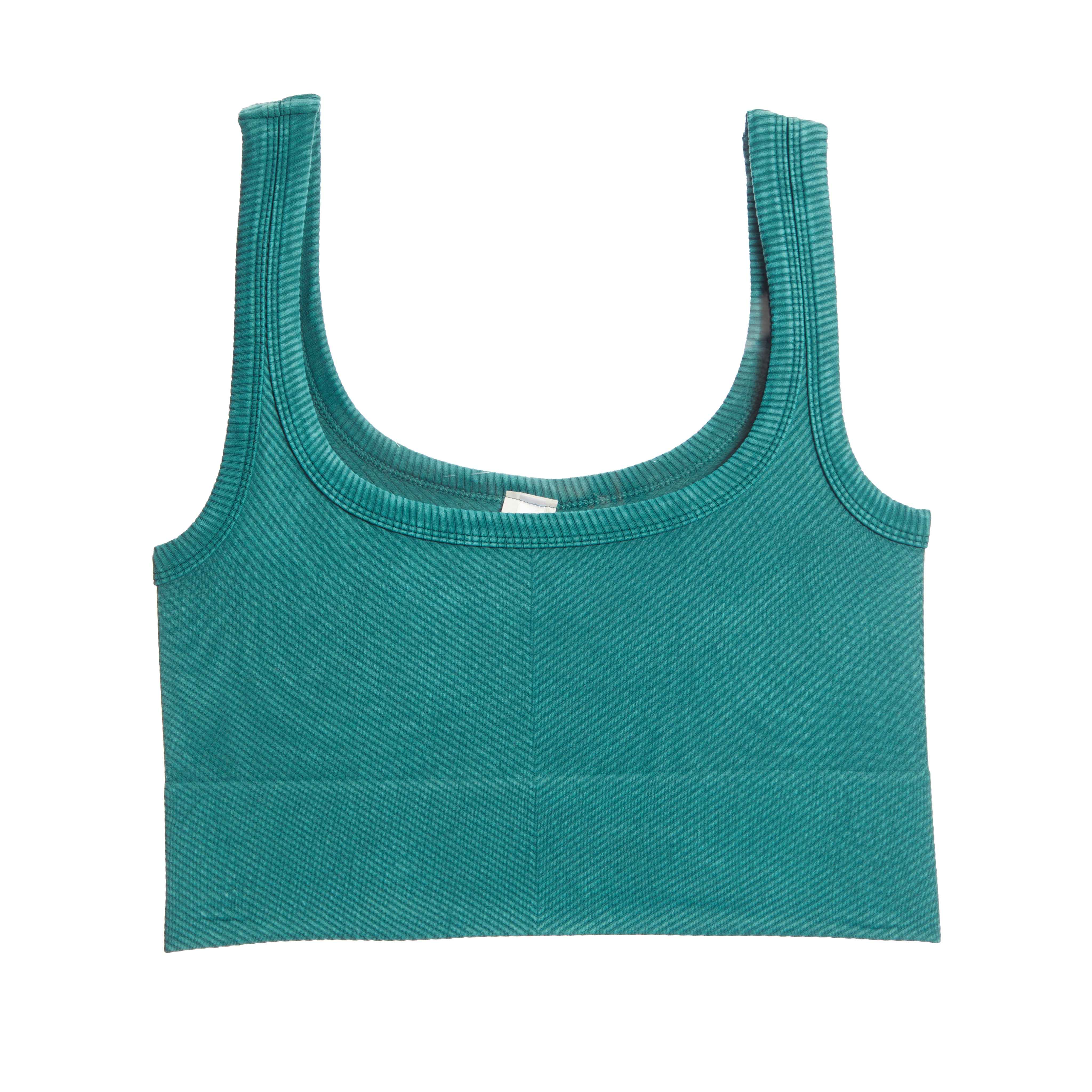 Ribbed Knit Crop Scoop Tank - Denny's