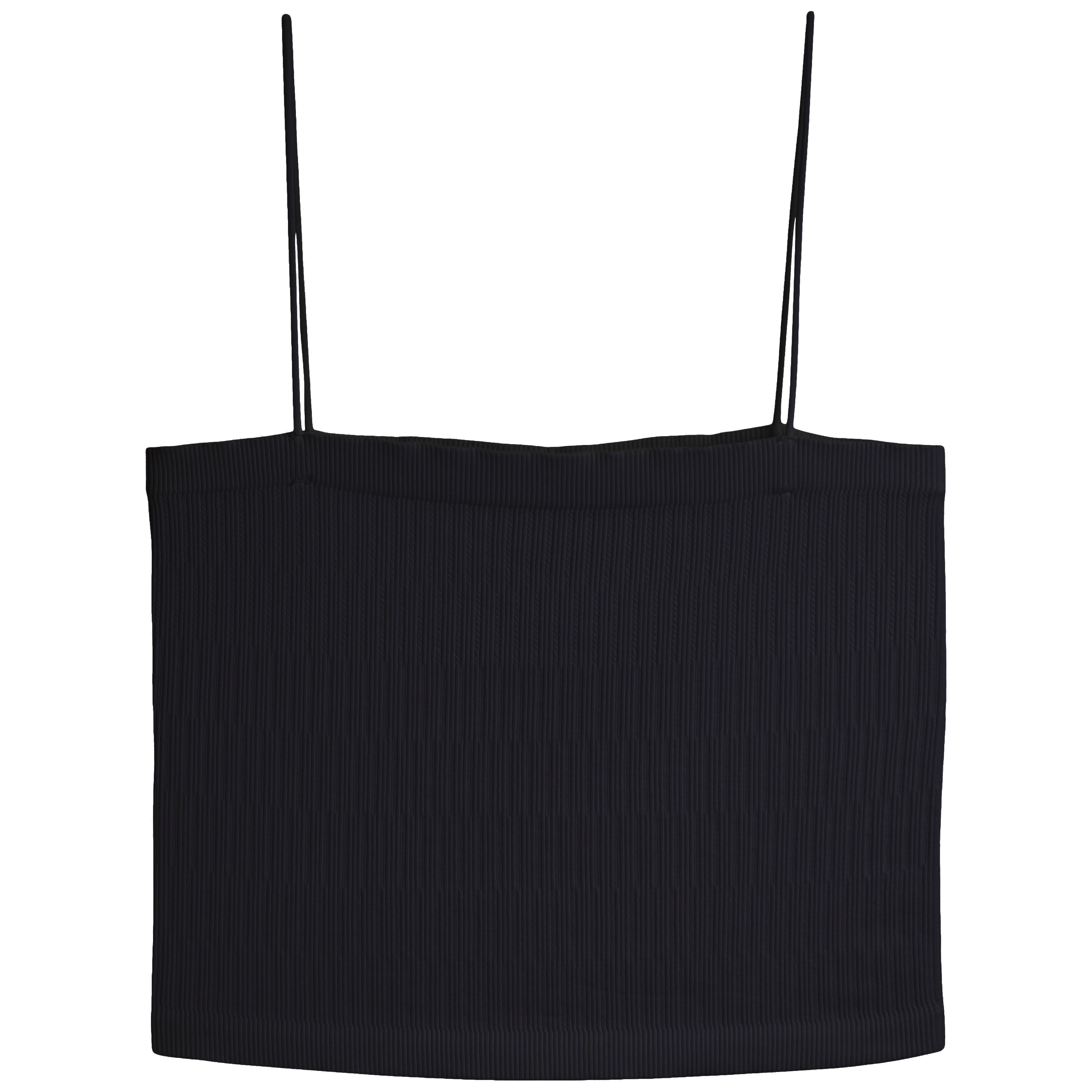 Skinny Strap Ribbed Cropped Cami - Denny's