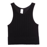 Cableknit Highneck Crop Tank - Denny's