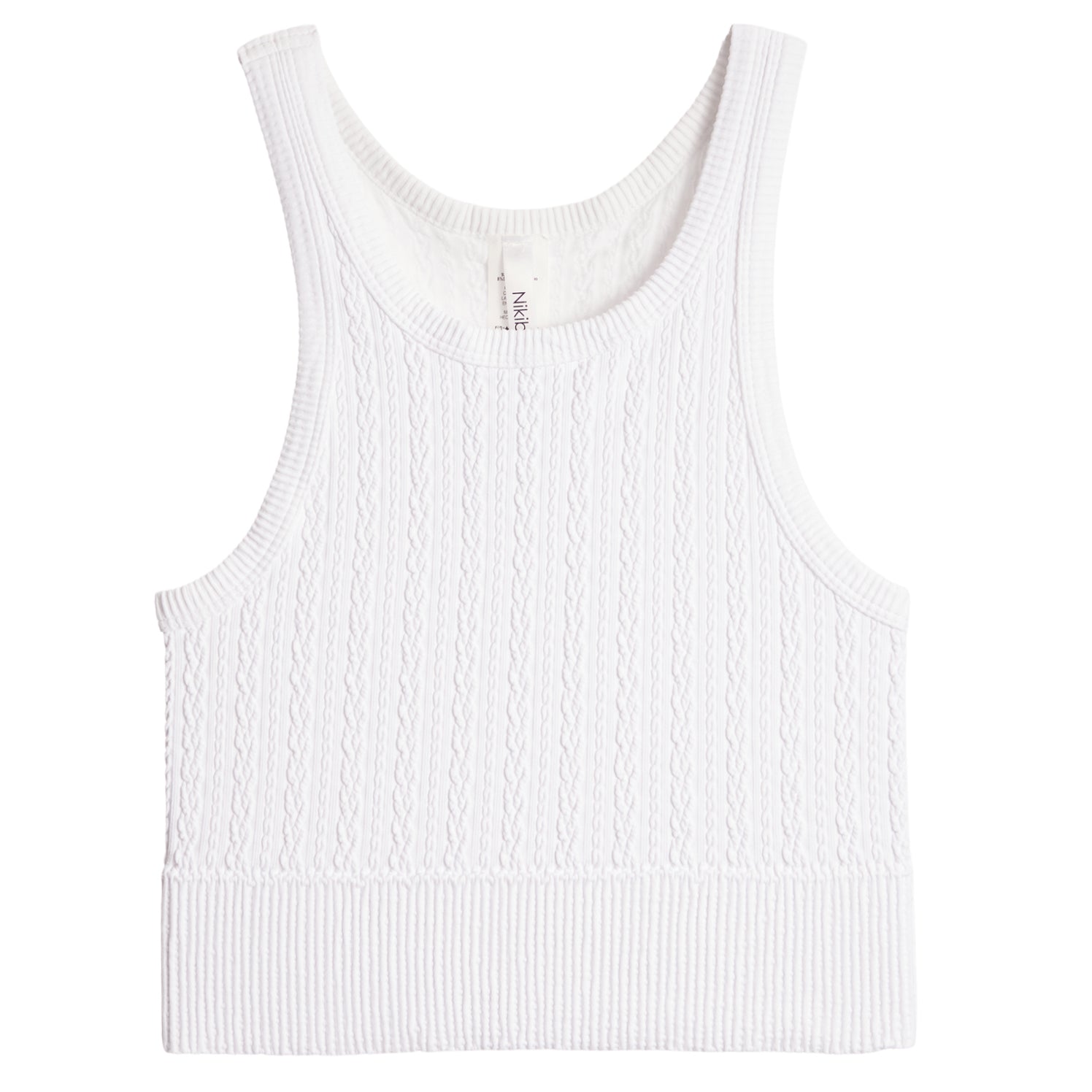 Cableknit Highneck Crop Tank - Denny's