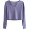 L/S Crop V-Neck Thermal - Denny's