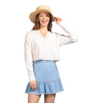 L/S Crop V-Neck Thermal - Denny's