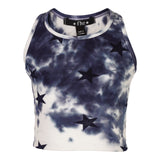 Star Tie Dye Crop Rib Tank - Denny's