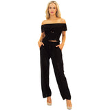 Gauze Off Shoulder Crop Top - Denny's