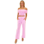 Gauze Off Shoulder Crop Top - Denny's