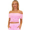 Gauze Off Shoulder Crop Top - Denny's