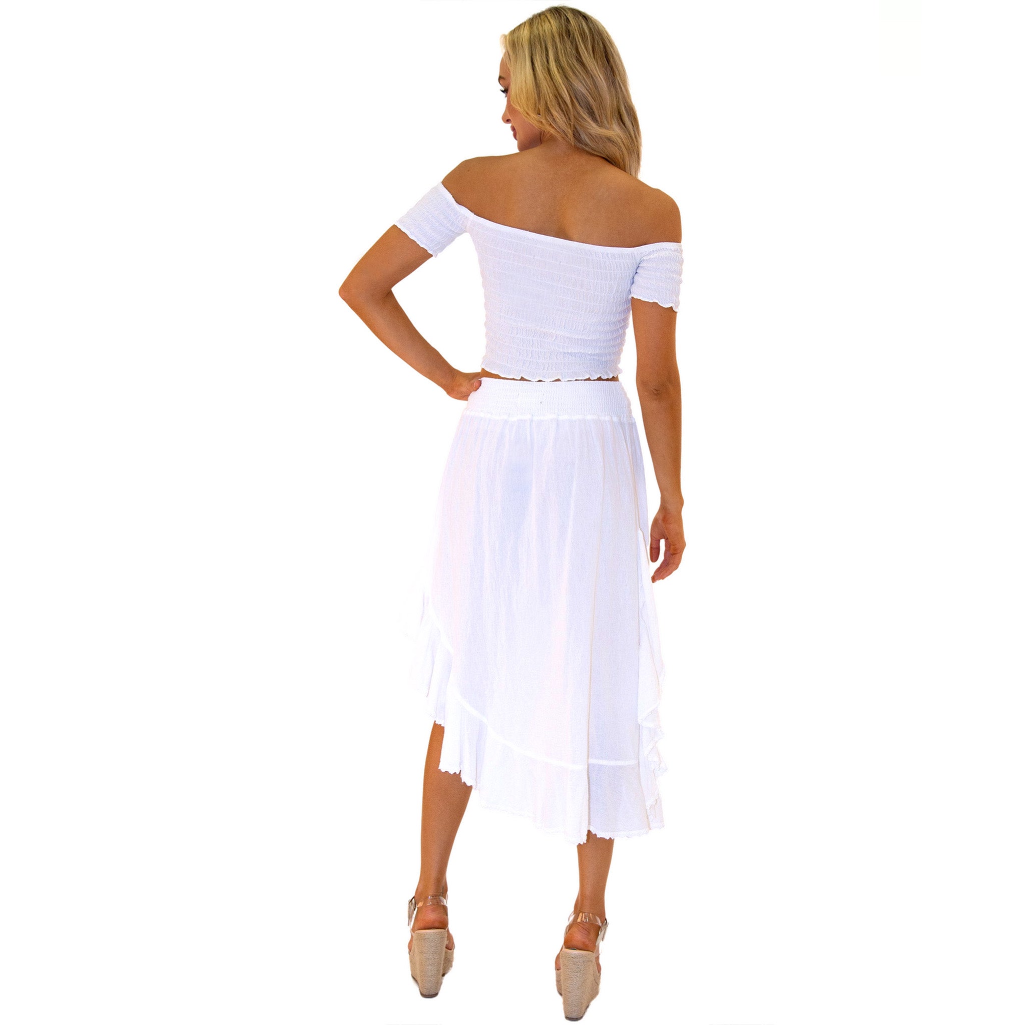 Hi Low Ruffle Gauze Skirt - Denny's