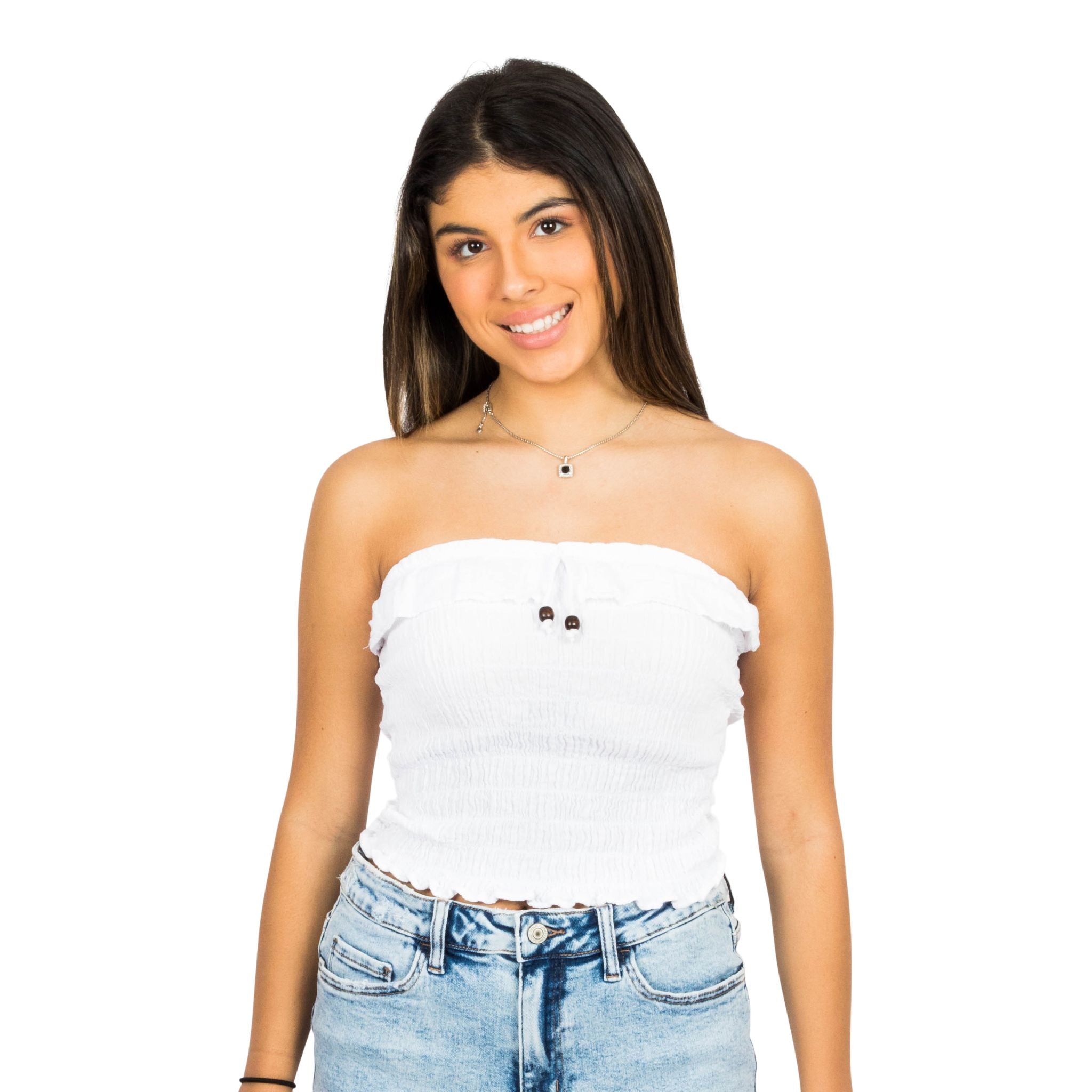 Ruffle Smocked Tube Top - Denny's