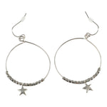 Silver Star and Beads Silver Hoop Earring - Denny's