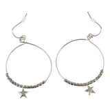 Silver Star and Beads Silver Hoop Earring - Denny's